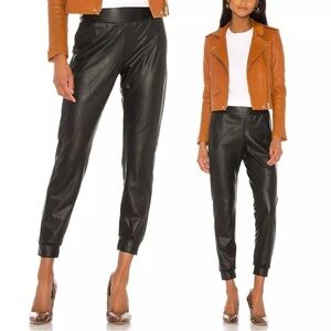 Commando Joggers Faux Leather Pants Pull on Pockets Stretchy Glam Vegan Large